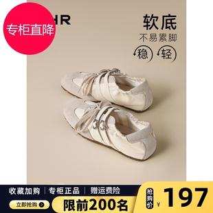 ZHR则则芭蕾德训鞋女2026春夏新款平底运动玛丽珍软底休闲小白鞋