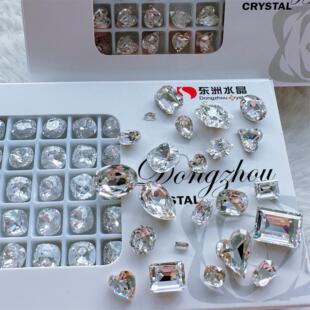 东洲水晶 超闪超亮歪心椭圆冰糖肥方高品质尖底美甲饰品钻