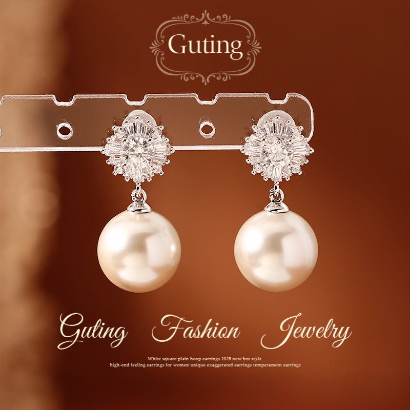 古婷圆形锆石珍珠耳坠耳环女2026新款爆款高级感耳饰巨好看的耳钉,饰品/流行首饰/时尚饰品新,耳环,淘宝优惠券,粉丝福利购,淘宝优惠卷