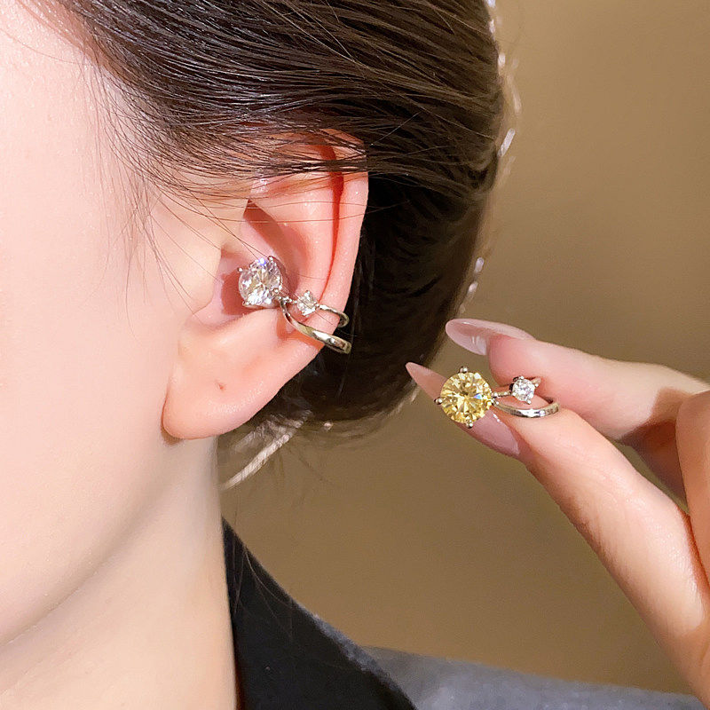 古婷金属圆形锆石耳骨夹女高级感轻奢耳钉小众耳环耳夹无耳洞耳饰,饰品/流行首饰/时尚饰品新,耳环,淘宝优惠券,粉丝福利购,淘宝优惠卷