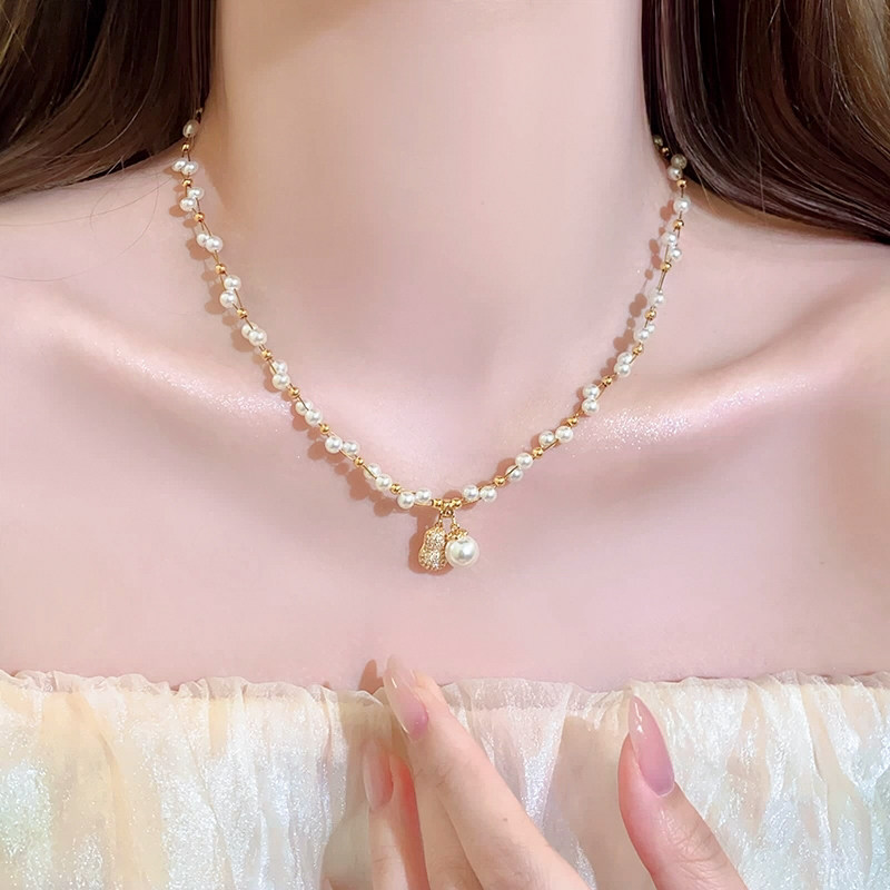 古婷满天星珍珠项链配饰高级感