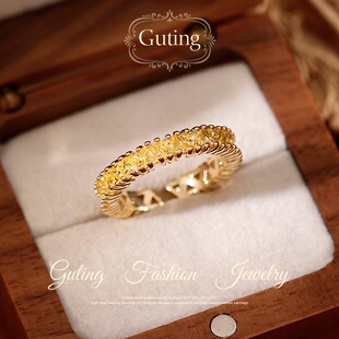 古婷小金山开口戒指女轻奢高级感食指戒2025新款爆款小众设计尾戒