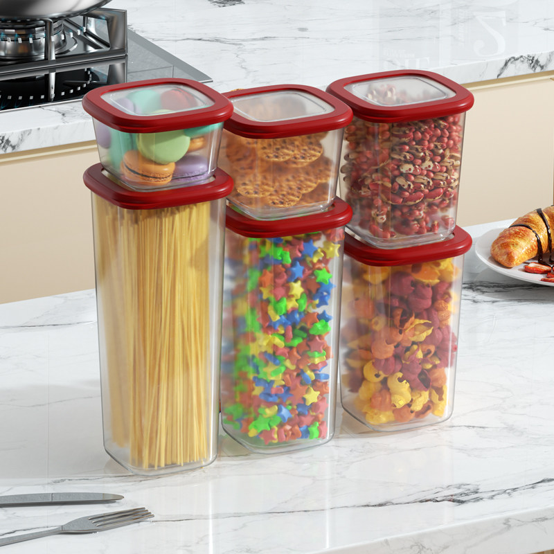 食品级透明密封罐五谷杂粮收纳盒厨房储物罐可叠加防虫保鲜盒