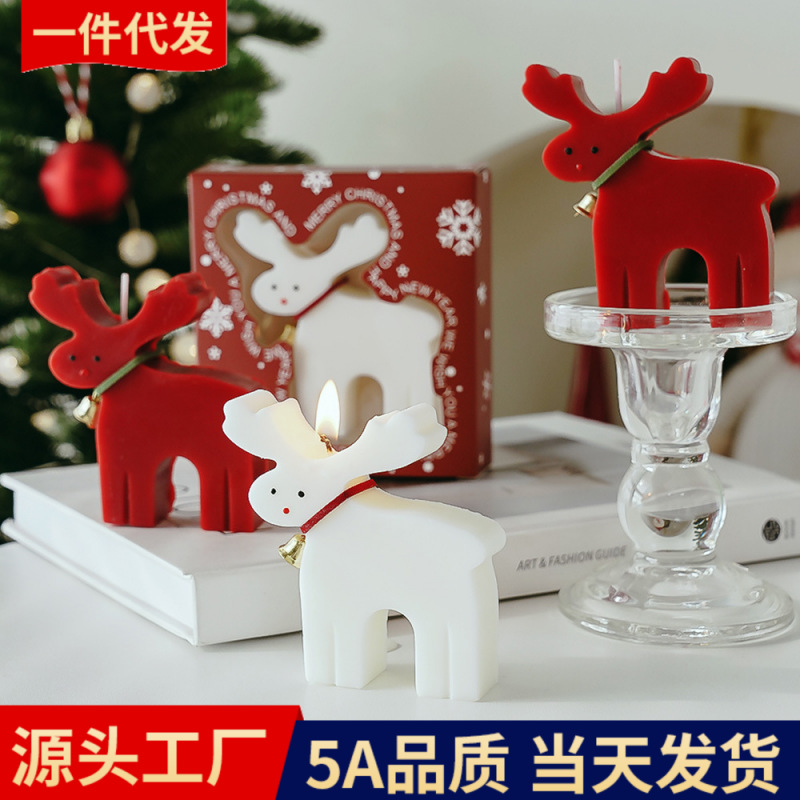 圣诞香薰蜡烛仿真麋鹿造型蜡candle伴手礼礼物圣诞节室内香氛蠟燭