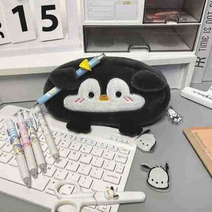 小红书同款小水濑企鹅毛绒大容量铅笔袋高颜值女学生文具盒收纳袋