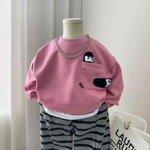 中童小童男孩宝宝痞帅潮洋气 2025新款 男童秋装 卫衣儿童上衣春秋款