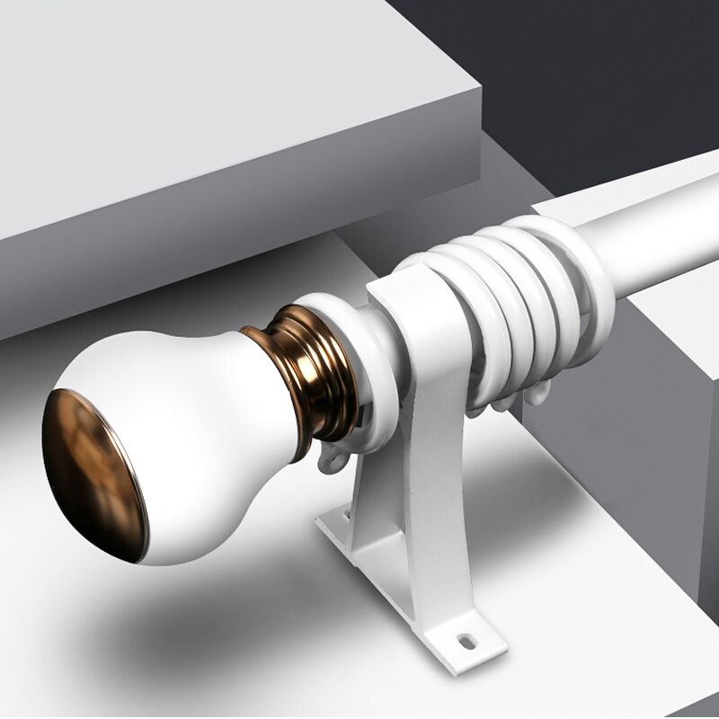 罗马杆窗帘杆轨道配件顶装白色打孔加厚铝合金静音定制单杆子
