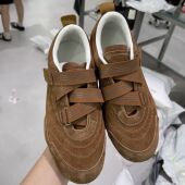 运动风阿甘鞋 运动休闲小众设计感真皮魔术贴德训鞋 女 新款 牛皮版