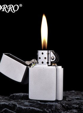 ZORRO佐罗Z807砂铬光板纯铜煤油打火机批发金属雪茄双火耐用