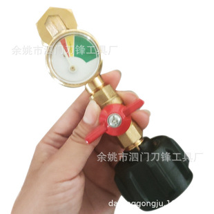 北美QCC丙烷瓶充气接头带夜光表带球阀气罐燃气接头