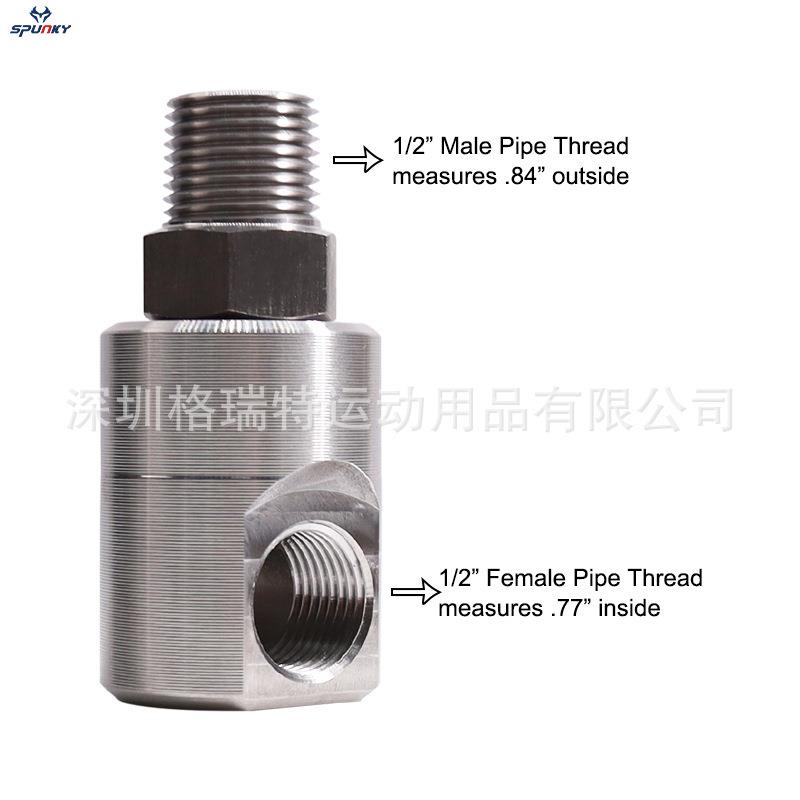 双内牙1/2-inch高压不锈钢软管卷盘旋转接头高压卷轴接头内外牙