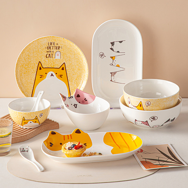 猫咪碗家用可爱少女心日式餐具