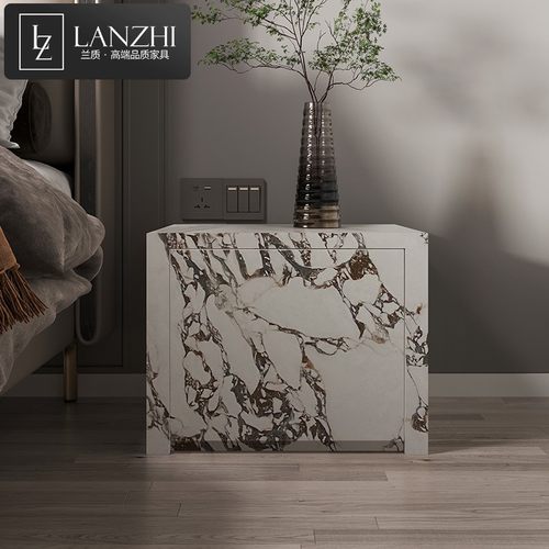 全岩板床头柜宝格丽奢石可定制