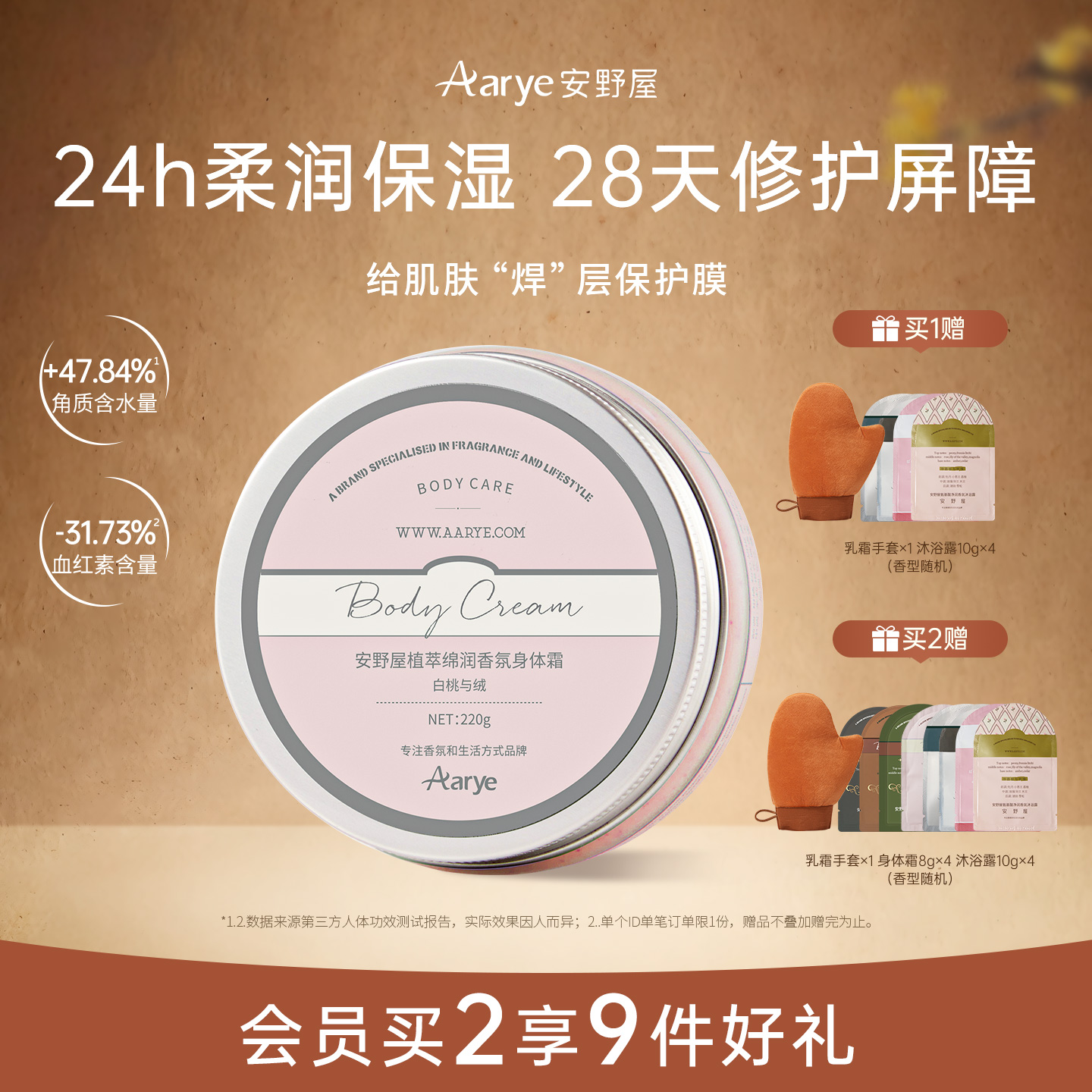 【新香上市】aarye安野屋精油香氛身体乳霜雪融夏季保湿三段留香