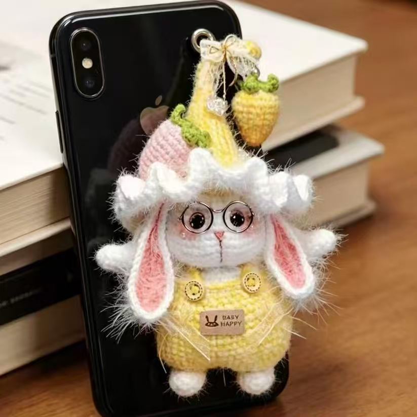 毛线钩针玩偶糖糖兔钩织成品