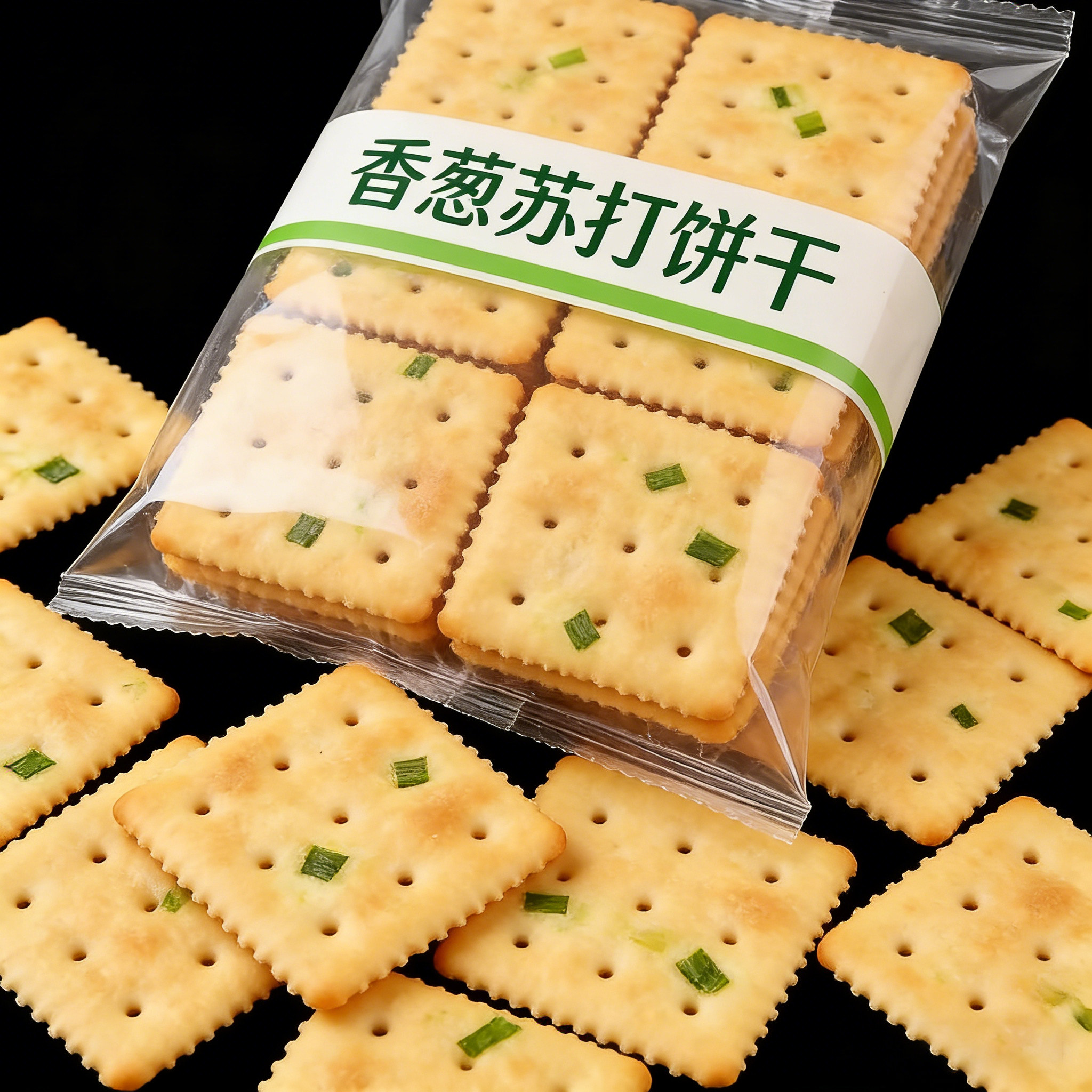 香葱苏打饼干官方旗舰店早餐咸味办公室零食代餐点心葱花饼干减脂