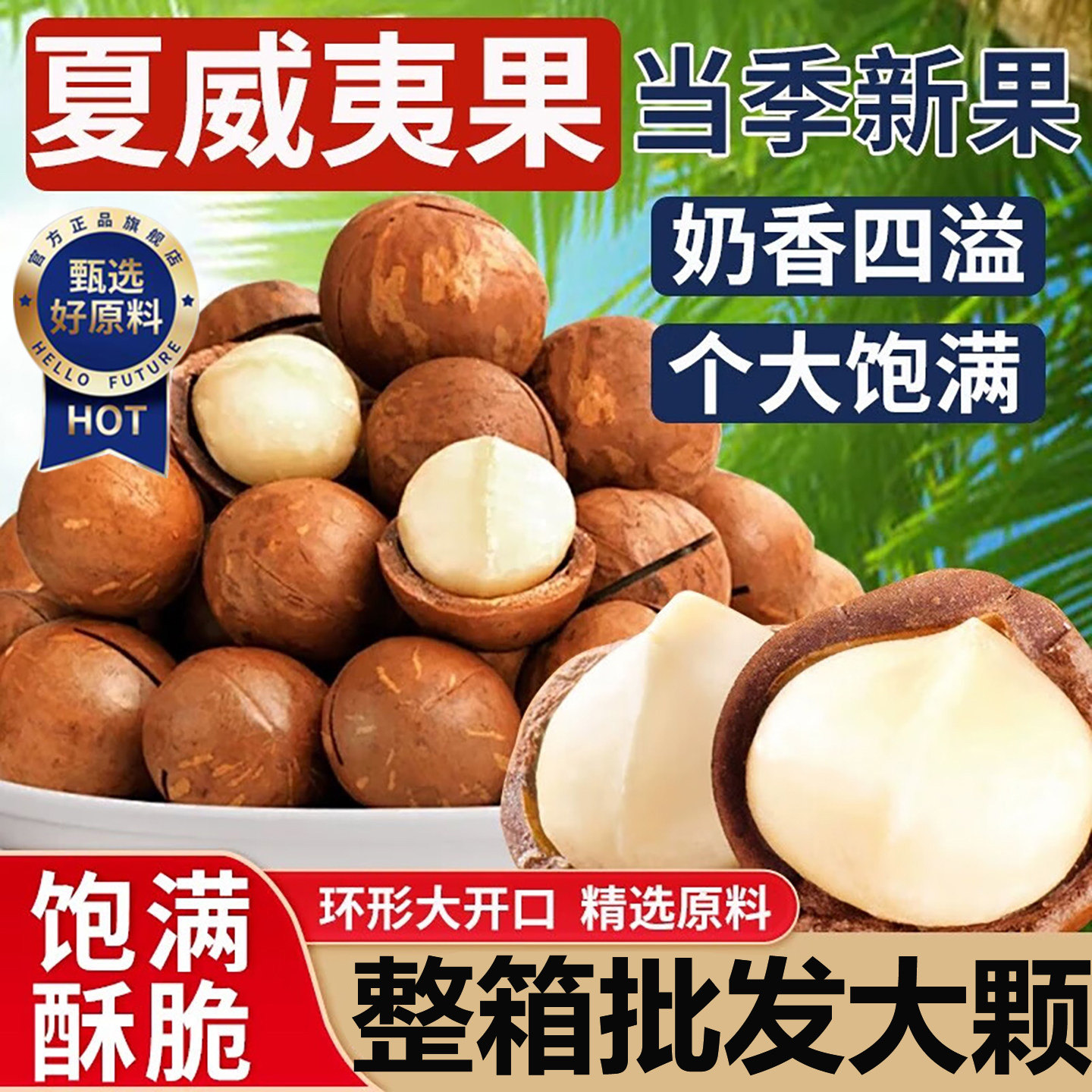 特级夏威夷果坚果官方旗舰店2025年新货整箱5斤健康原味零食500g,零食/坚果/特产,夏威夷果,淘宝优惠券,粉丝福利购,淘宝优惠卷