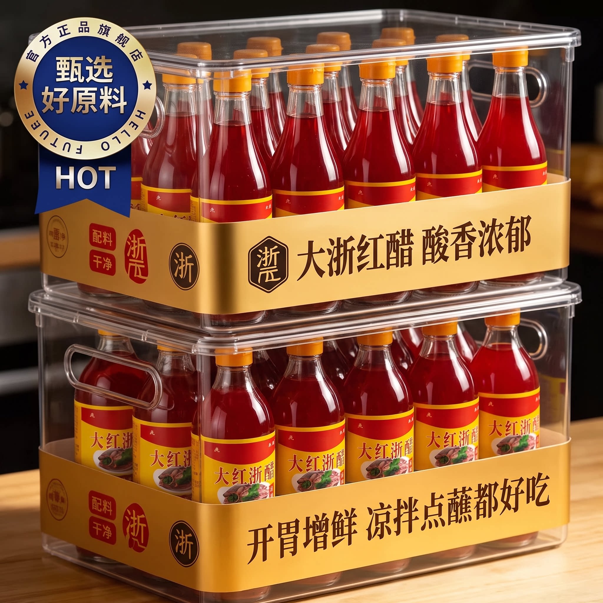 正宗红醋泡萝卜专用大红浙醋泡胭脂萝卜泡菜虾蟹烤鸭上色家用商用