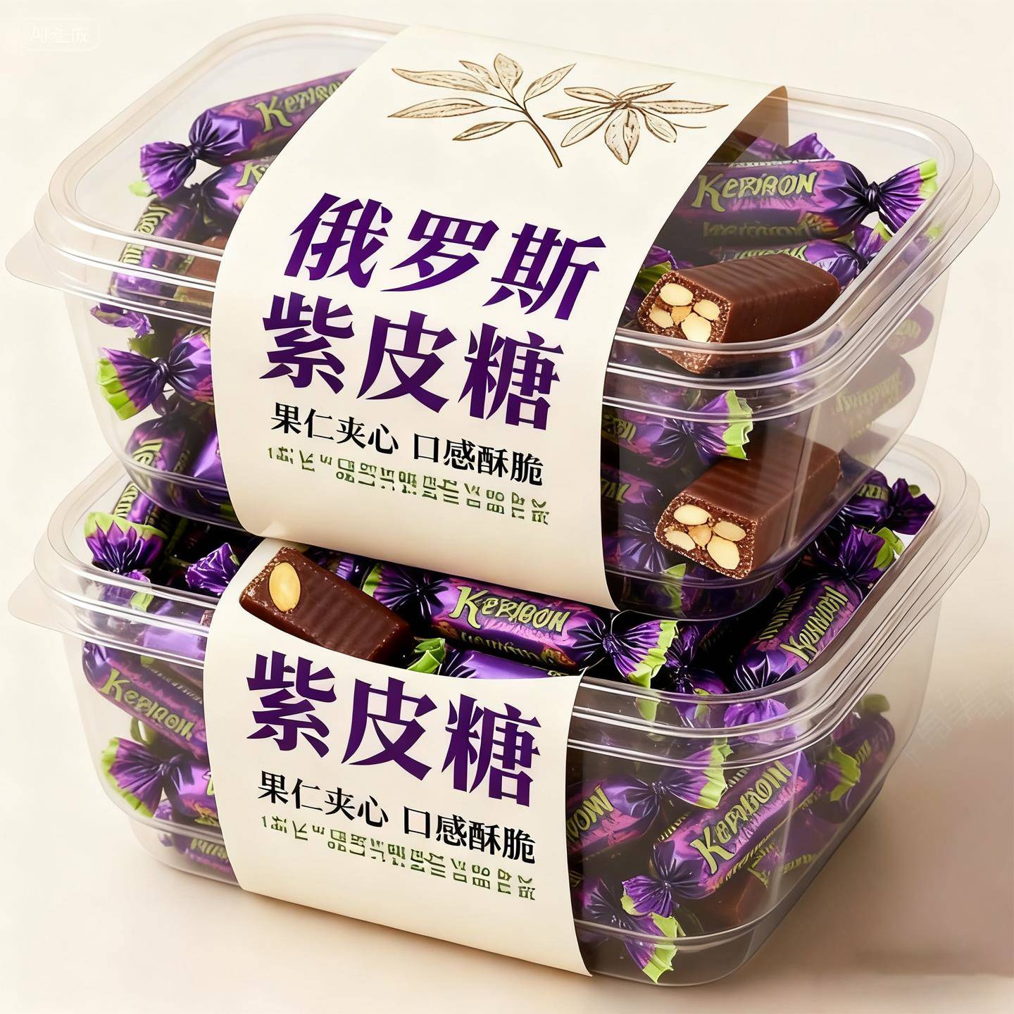 正品俄罗斯紫皮糖正品巧克力糖果原包装结婚喜糖果进口网红小零食