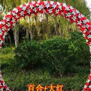 厂促爆品圆形绢花拱门圆形花门婚礼桁架拱门欧式拱门铁艺拱门婚庆