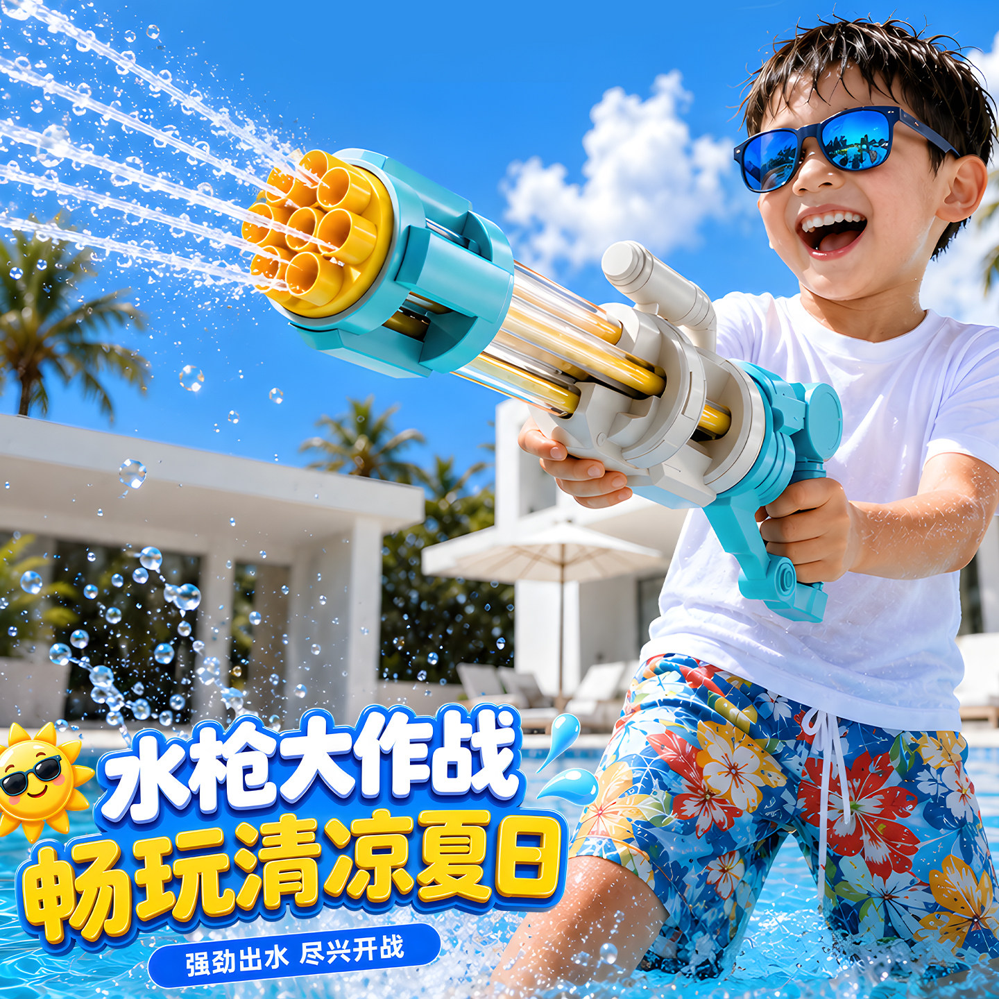 加特林水枪儿童玩具喷水图片