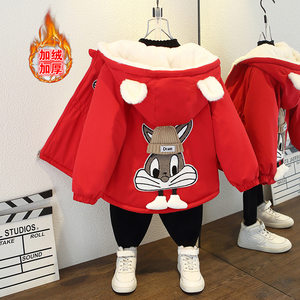 加工定制女童外套冬款绒棉衣洋气宝宝冬装2025儿童上衣加保暖加厚