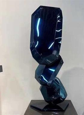 酒店大堂不规则不锈钢雕塑装置售楼处别墅会所艺术品装饰摆件