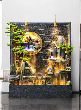 假山流水喷泉水幕墙屏风客厅循环水招财风水轮景观装饰品落地摆件
