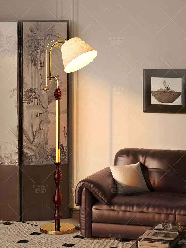 落地灯法式复古中古风客厅卧室立式高级旁边台灯灯感沙发床头氛围,家装灯饰光源,装饰落地灯,淘宝优惠券,粉丝福利购,淘宝优惠卷