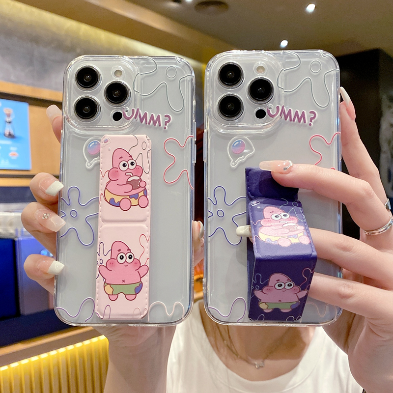 适用华为Pura70Pro手机壳P50透明P60Art防摔桌面P50E横竖支撑架华为P50Pro/p40Pro/p30磁吸折叠腕带套派大星