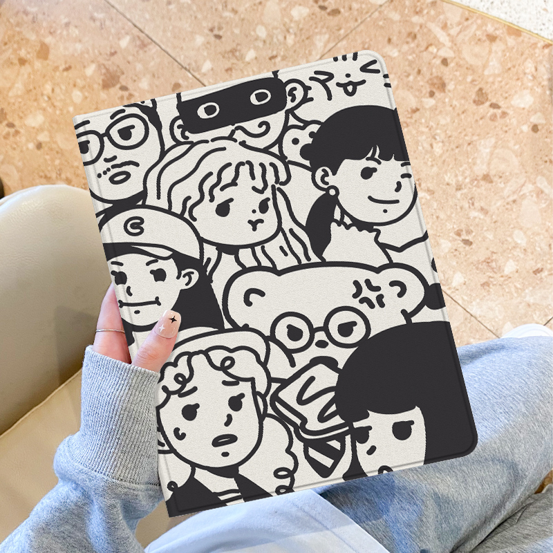 适用于ipad保护套iPadAir5新款ipad9笔槽ipadpro保护壳air3潮流2022蚕丝纹mini6苹果平板11寸简约人群防摔4女