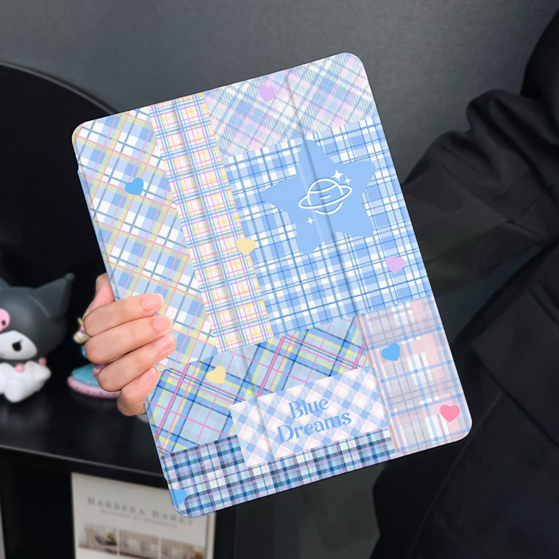 复古拼接适用于ipadair5保护套苹果2022平板mini6防摔第十代平板壳ipad9硅胶带笔槽10新款2019全包2017mini4