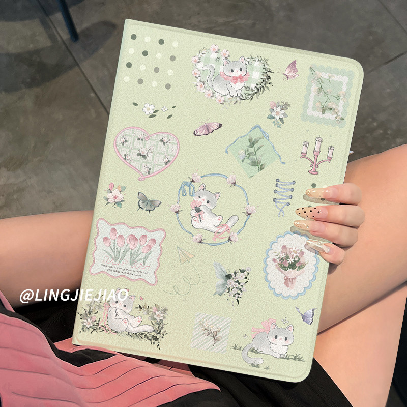 适用于华为Matepad10.4保护套可爱猫咪10.8英寸防摔pro硅胶女11寸se平板保护壳8.4寸全包m6高能版13.2带笔槽