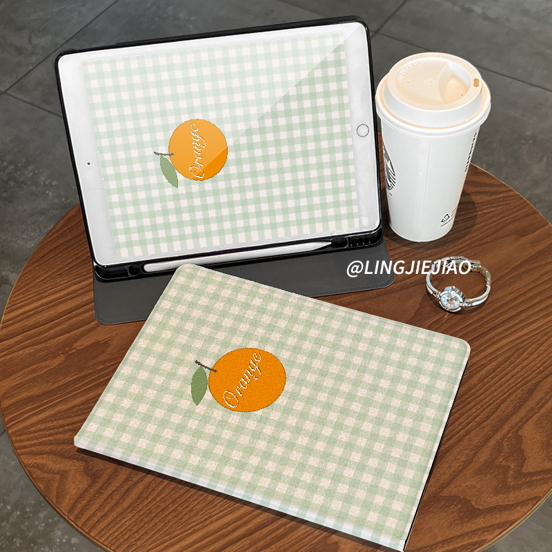橘子方格matepad115s书本式2024新款pro适用于华为平板保护套m6全包10.8寸硅胶se防摔壳air带笔槽11荣耀v8pro
