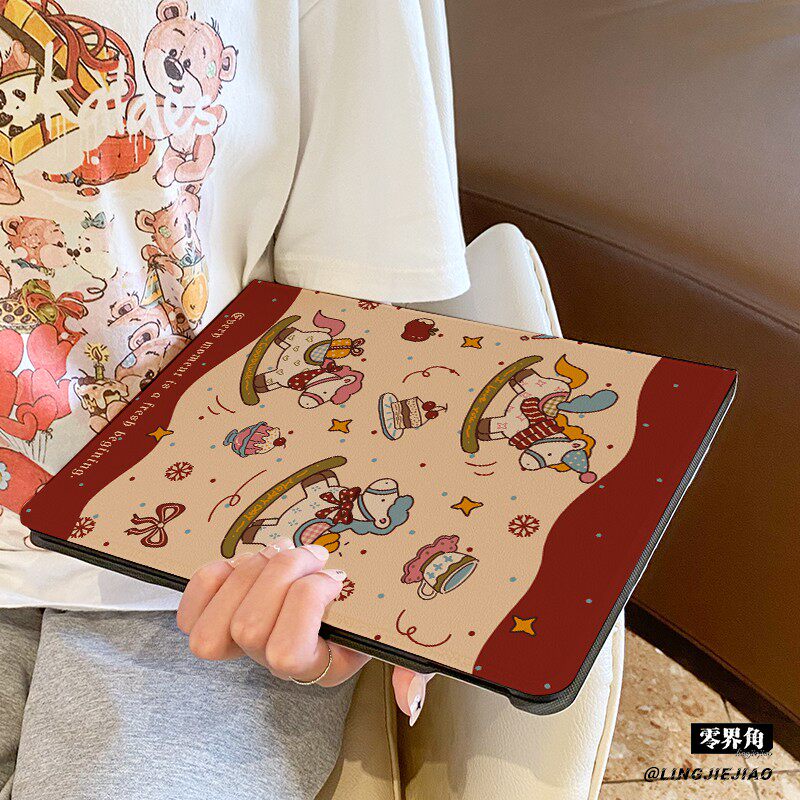 适用ipadpro保护壳甜品小马2026新年款iPad11平板套10.9寸苹果air6/7书本式mini7硅胶10.2防摔98十代2018笔槽