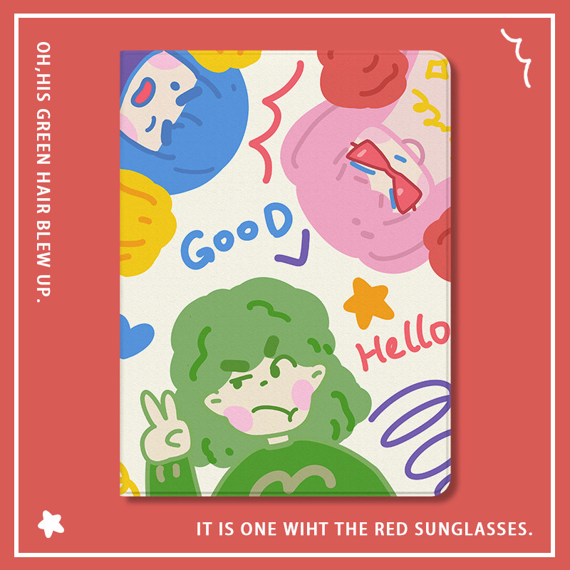 适用于ipad保护套pro11平板ipad2022新款air5笔槽iPadmini6壳2021第十代9八7搞怪6卡通2018防摔12.9英寸2020