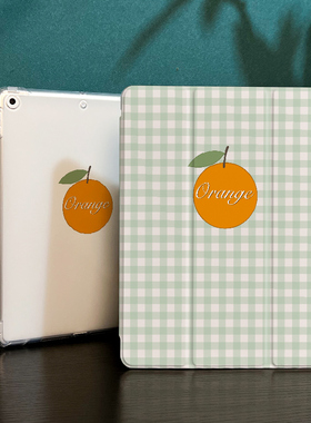 紫色格子适用于ipadair5保护套苹果2022平板mini6防摔第十代平板壳ipad9硅胶带笔槽10新款2019全包2017mini4