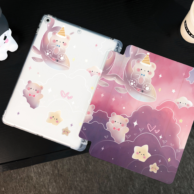 适用于ipad三折硅胶保护壳防摔