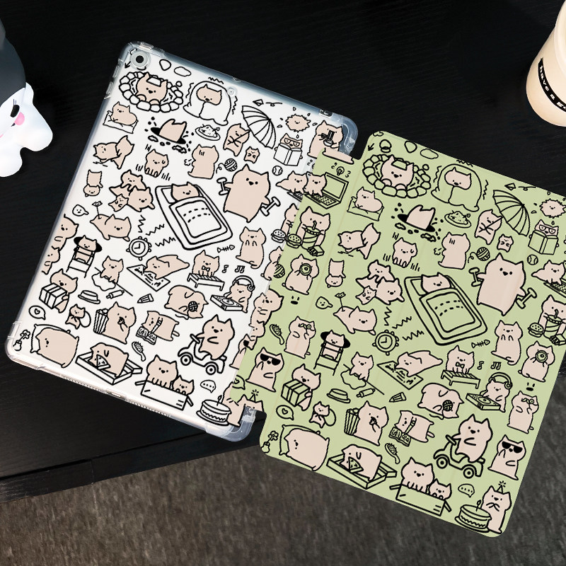 文艺小猫适用于华为matepad10.4保护套2025新款matepadpro10.8保护壳硅胶11寸全包软边荣耀平板7三折式带笔槽