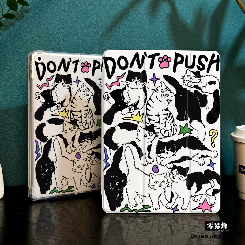 黑白猫咪适用于ipadmini7保护壳ipad10/9平板壳11代2025苹果air8/6/5九代带笔槽13寸硅胶pro11全包mini7迷你6