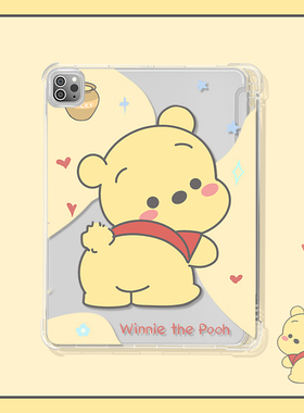 适用于ipad9保护套2022新款笔槽mini6透明air5网红小熊pro11寸苹果平板壳12.9防摔iPad第九代气囊软10.2单面
