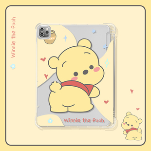 适用于ipad9保护套2022新款 笔槽mini6透明air5网红小熊pro11寸苹果平板壳12.9防摔iPad第九代气囊软10.2单面