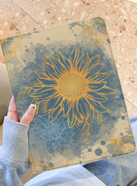 复古日葵适用于小米5pro平板保护套pad6spro新款12.4寸书本式小米平板8带笔槽11寸全包硅胶mipad8/7PRO软外壳