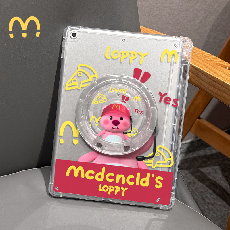 适用于ipad保护壳可爱露比mini6亚克力air5带支架2021第9代女2022新款平板套迷你5横竖10.2苹果旋转高透单面