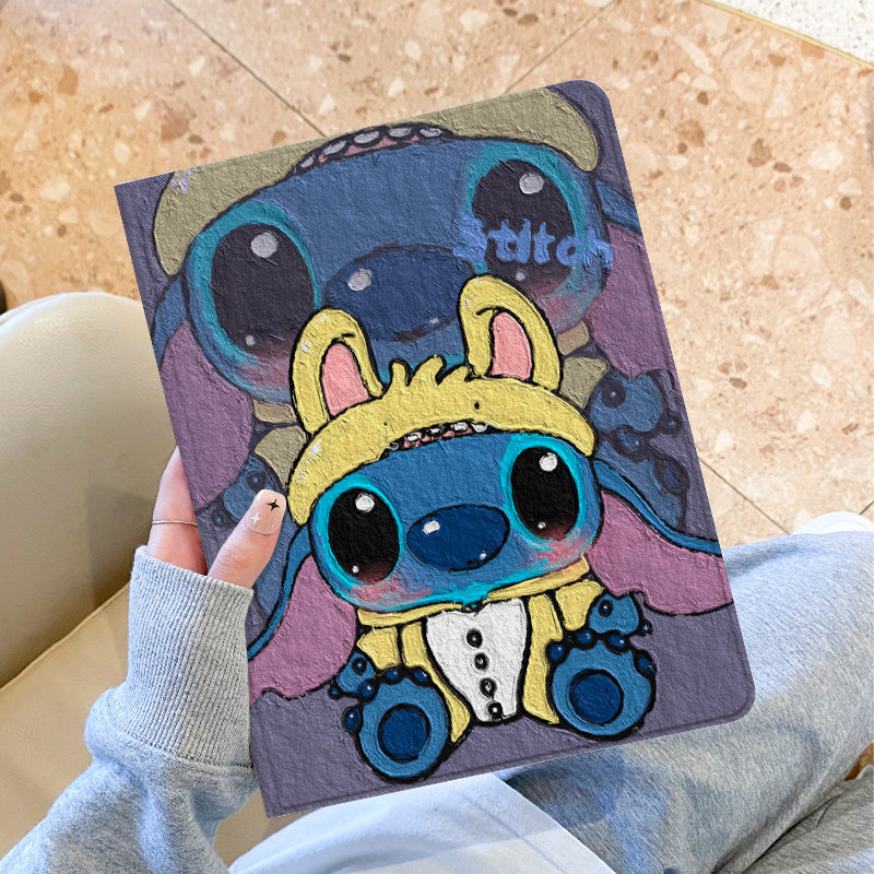 创意卡通史迪适用于华为MatePad保护套2024新款M6硅胶MatePad se蚕丝纹13.2英寸平板壳10.95英寸书本式带笔槽