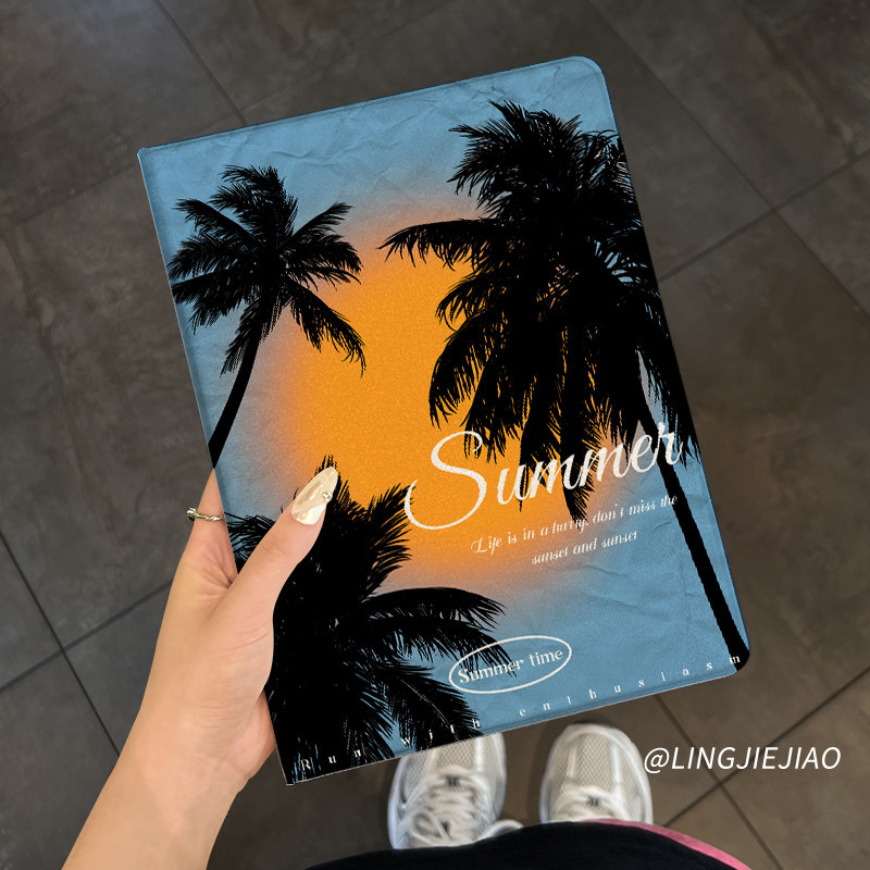 适用于华为平板matepad保护壳2024款蓝色椰树11.5s全包10.4寸air防摔se套Pro11硅胶13.2书本式m6荣耀v87pro女