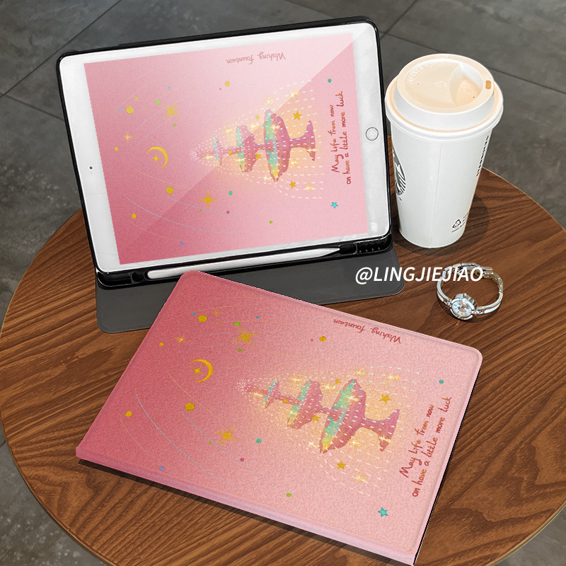 彩色喷泉matepad115s书本式2024新款pro适用于华为平板保护套m6全包10.8寸硅胶se防摔壳air带笔槽11荣耀v8pro