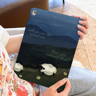 ipad9第九代苹果ipad10油画羊群2022平板ipad保护套10.2寸5适用于mini7防摔air4女ipod卡通ipadpro保护壳11寸