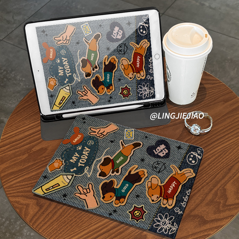 复古小狗matepad115s书本式2024新款pro适用于华为平板保护套m6全包10.8寸硅胶se防摔壳air带笔槽11荣耀v8pro