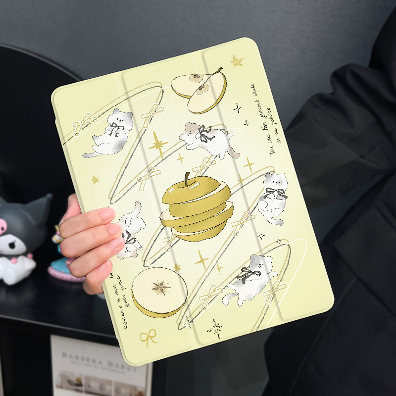 苹果小猫适用于华为matepad10.4保护套2025新款matepadpro10.8保护壳硅胶11英寸全包软边荣耀平板7三折式笔槽